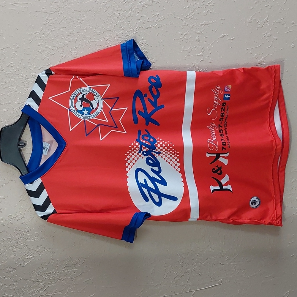Ninno Deportes Puerto Rico 🇵🇷  Handball T-Shirt, Size S, Red/BlueWhite.